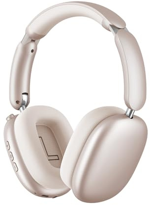 Wentronic Active Noise Cancelling Headphones,60H Battery Foldable Wireless Over Ear Bluetooth 5.4 Headset,Breathable Leather Earpads (Starlight)