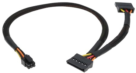Briny River Cable de Alimentación de Disco Duro SATA Dual de 6 Pines Compatible con DELL 1250 ETC1250 de 35 Cm/17 Cm