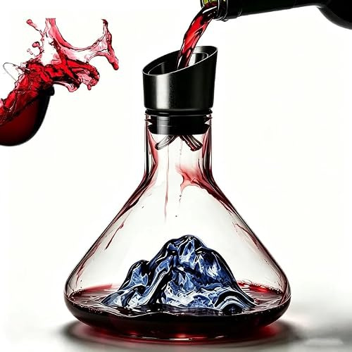 1800ML Carafe A Décanter,Carafe A Vin Avec Aérateur,Decanteur De Vin Rouge,Decanteur A Vin Avec Filtre Aérateur Pour Beaux-Parents Et Amateurs De Vin,Service Sans Gouttes,Vin Rouge