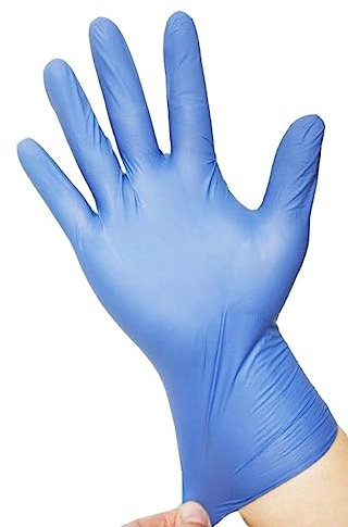 Crown Supplies Blue Large Vinyl Disposable Gloves Powder Free Pack of 100