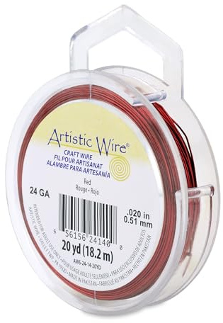 Beadalon 20-Yards Artistic 24-Gauge Wire, Red