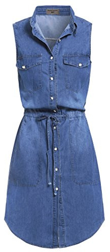 SS7 NEW Vintage Denim Blue Shirt Dress Sizes 8-16