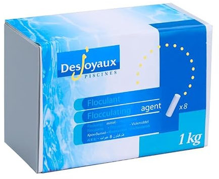 Desjoyaux Pools - Flocculant Tablets 1kg – 8 Premium Water Clarifier Tablets for Swimming Pools & Hot Tubs – Improves Filter Performance, Removes Fine Particles, Crystal Clear Water Treatment