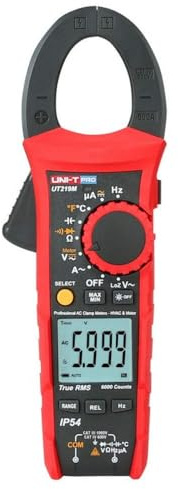 UNI-T UT219M Series UT219 Professional Clamp Meter with IP65, 600A AC, 600V AC/DC, 10Hz-10MHz, -40°C-1000°C/-40°F-1832°F