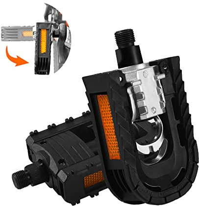 BlueSunshine Bicycle Folding Pedals Aluminum Alloy Anti-Skid Mountain Wide Platform Bike Pedals Universal 9/16 Inch Road Bike Hybrid Pedals for BMX Bike MTB Bike City Bike