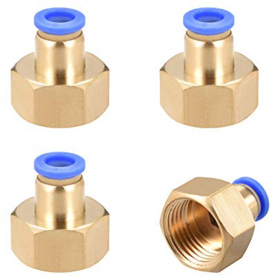 sourcing map Push to Connect Tube Fitting Adapter 8mm Tube OD x G1/2 Female Straight Pneumatic Connecter Connect Pipe Fitting 4pcs