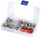 Hilitand 60 Piezas de engrase Paquete de Ajuste Pezón de Metal Pieza de lubricación mecánica con Caja de plástico + Pistola de engrase Boca Plana