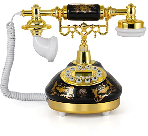Dyna-Living Vintage Landline Phone Antique Telephone Old Fashion Phone with Push Button LCD Display, Landline Phone Retro Telephone Decor, Ringtone Volume Adjustable Retro Phone for Home or Office Use