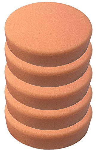 Craft-Equip Basic 5er Pack 180mm Polierschwamm orange glatt EXTRA HART Polierpad
