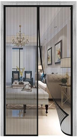 moustiquaire porte fenetre,Porte moustiquaire magnétique, Facile À Installer Sans Percer Magnétique Fermeture Automatique Rideau