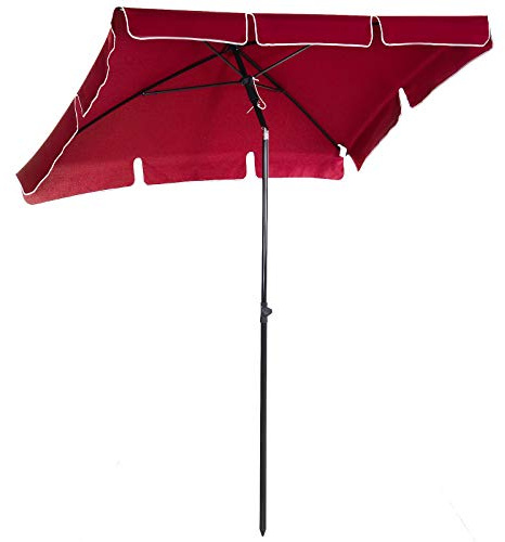 Outsunny Ombrellone da Giardino 2x1.3m Inclinabile per Balcone | Bordi Arruffati, Ombrellone da Esterno, 4 Stecche in Alluminio, Poliestere 160g/㎡, per Cortile Terrazza