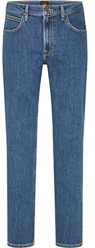 Lee Men's BROOKLYN STRAIGHT Jeans, MID STONEWASH, 33W / 30L
