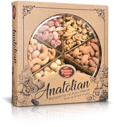 Palanci | Gesunde Snacks | Premium Nussmischung | Pistazien, Erdnüsse, Walnüsse, geröstete Cashewkerne, Mandeln ganz geröstet, Haselnüsse | Vegan | Nüsse Großpackung, Nüsse Mix (360 gr)