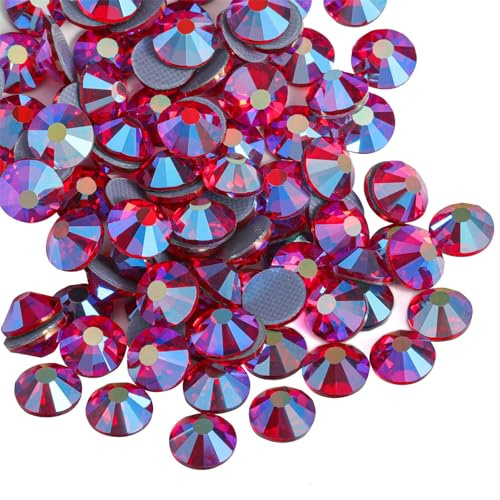 Beadsland Hotfix Strasssteine für textilien,Heller Rot AB,SS20/1440pcs | Rote AB Strasssteine,4.6-4.8mm,Glasmaterial,für Kleidung,Kunsthandwerk,Basteln Dekoration