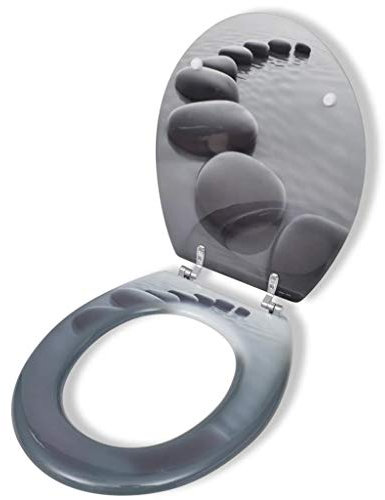 Toilettensitz MDF Deckel Steine, Chusui Klodeckel, Toilettendeckel, Wc Sitz, Klobrille, Wc Deckel, Toilettenbrille,