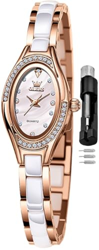 OLEVS Women Watch Fashion Rose Gold Diamond Analog Quartz Female Watch for Women Luxury Dress Ladies Stainless Steel Luminous Waterproof Date Wrist Watches