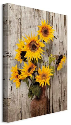 murando - Quadro Moderno Acustico per Camera da Letto, Girasole, 60x90 cm | Chiodi Inclusi, 1 Pezzo, Schiuma Acustica, Pannelli Fonoassorbenti Decorativi, Produzione Europea