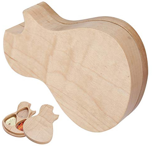 gitarren plektrum,Plektrum Holz,Plektrum Isiert,Plektrum-Box Aus Holz,Gitarre,Daumen-Pick,Pick-Halter,Plektrum-Box,Ahorn,Massivholz,3 Plektren,Geschenke Für Gitarristen,Zubehör Für Musikinstrumente