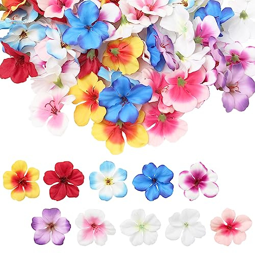 Sixfolo 80 Stück Künstliche Blumen zum Deko 6cm | Mini Künstliche Blütenköpfe Bunt,Künstlich Orchideen Blütenköpfe,Simulation Blumenköpfe Deko für Basteln Hochzeit