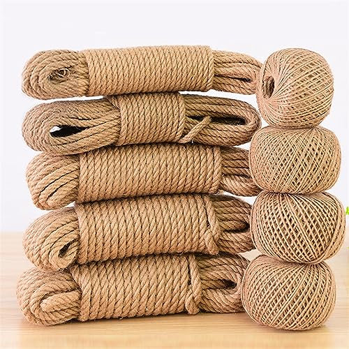 Natürliche Vintage Jute Seil Schnur 1/2/3/4/5/6/8/10mm DIY Jute Schnur Schnur Band Handwerk Nähen Handarbeit Geschenkpapier Hause Dekoration (Color : Jute Rope 2mm 300M)