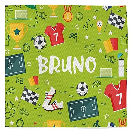 Wanapix | Personalisierte Kinder Stoff Servietten | 45x45cm | Fußball
