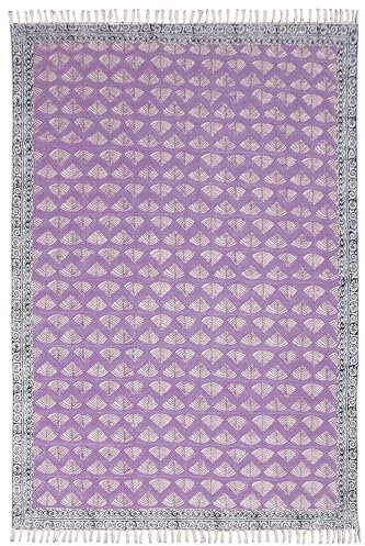 CASAVANI Läufer, Kelim-Teppich, Weihnachtsteppich, Dhurrie-Teppich, für drinnen und draußen, Flachgewebe, für Schlafzimmer, Nachttisch, Küche, Flur, 5 x 15 cm, Violett und Schwarz