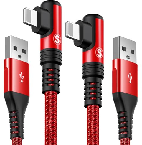 i Phone Ladekabel Ligtning Kabel [2Stück 3M],SWECENT 90 Grad Winkel Ligtning Schnellladekabel kompatibel für i Phone 14/13/11/XS/XS Max/XR/X/8/8 Plus/7/7 Plus/ 6s/6s Plus/6/6 Plus/SE/iPad Mini/Air/Pro
