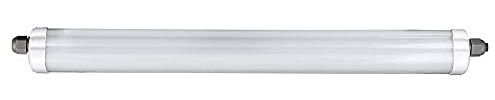 LED Feuchtraumleuchte 120 cm kaltweiß LED Werkstatt Deckenleuchte, Reihenschaltung bis 8 Stück, Röhre IP65, 36W 4320 lm 6400K, LxBxH 120x6,5x5,8 cm
