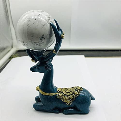 EFEMIR Regalo in Piedi for Statuetta in Pietra Decorativa con Sfera di Cristallo Naturale Ottima Scelta for la Decorazione Domestica Decorazioni per la casa (Color : Burgundy)