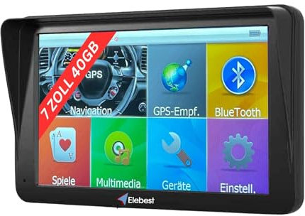 Elebest City 70A Navi – 7 Zoll (17,8 cm) GPS Navigationsgerät für Auto & Wohnmobil 2025 | 40GB Speicher, Bluetooth, Freisprecheinrichtung, Radarwarner, Europa-Karten mit lebenslangen Updates