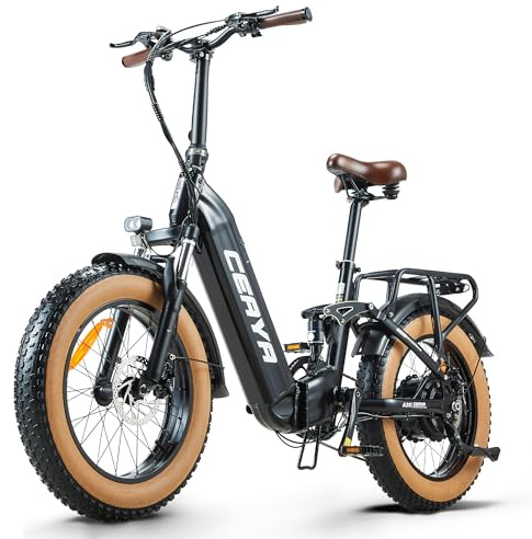 Ficyacto Bici Elettriche 20 E Bike Unisex Adulto A20 Bicicletta Elettrica da Città Pedalata Assistita Doppia sospensione, Batteria Rimovibile 48V 20Ah,7 Velocità (Nero - solo ebike A20)
