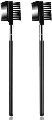 YUXIANLB 2 Pcs Eyebrow Brush Lash Comb Eyelash Comb, 2 in 1 Dual Eyebrow Brush Angled Eye Brow Brush Reusable Eyelash Applicator and Separator Tool Makeup Accessories for Eyelashes Extension