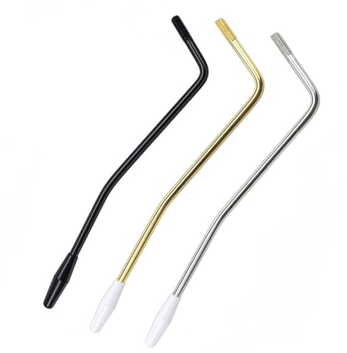 Musiin Tremolo-Arm für E-Gitarre, Tremolo-Arm, Gewinde, Metall, Einzel-Tremolo-Arm, kompatibel mit Stratocaster-E-Gitarre, Tremolo-System (3 Sets Farbe), 3 Stück