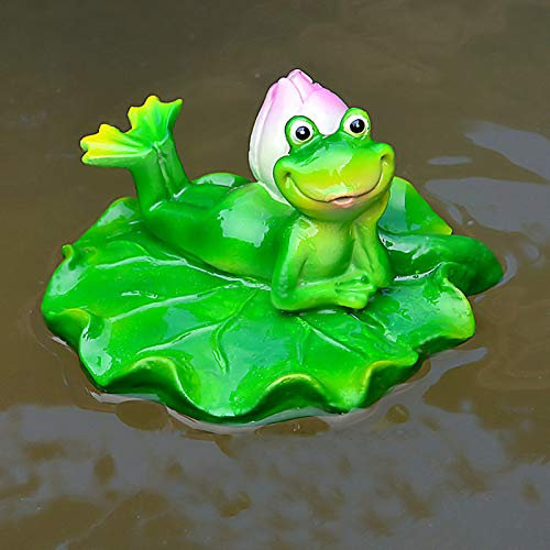 Frosch Statue Garten Deko Harz Frosch Figur Deko Gartendeko Tierfigur Gartenfrosch Deko Garten Figur Frosch Dekofigur Harz Gartenfigur Gartendeko Frosch Gartenstatuen Maltisch Für (Green-H, One Size)