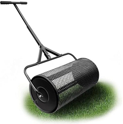 ZbOLi Esparcidor de abono con Mango Ajustable en Forma de T, esparcidor de turba y Musgo de 24 Pulgadas, esparcidor de estiércol de Malla metálica, para césped, siembra de Plantas de jardín 40 * 60cm