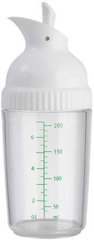 Salad Dressing Shaker, Homemade Salad Dressing Bottle Mixer Measure Dripless Pour, Leak-free, Soft Grip, Dishwasher Safe BPA Free (White)