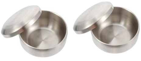 Amosfun 2 Pz Ciotola zuppa insalate Copertura contenitori per Alimenti Pasta di Avena insalatiera Inossidabile Ciotole in Acciaio Inossidabile zuppiera insalatiere Stoviglie per la casa
