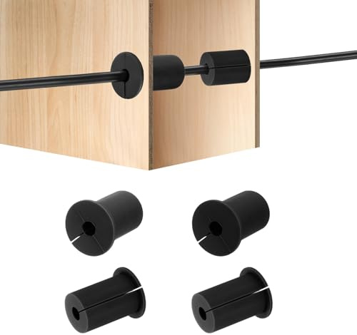 HiPicco 4Pcs Wall Grommets for Cables 1-Inch Silicone Cable Wall Bushing Feed Through Cable Routing Kit Accessories Wall Cable Pass Through for Ethernet with 7.5mm Hole, Black