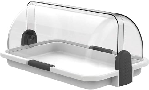 Sicignano - Vitrina expositora individual para mostrador, blanco, 46,5 x 31,5 x 19,5 cm de altura | Expositor neutro para bar, restaurante, bufé, B&B, desayuno, almuerzo, cena, vitrina para dulces | 1