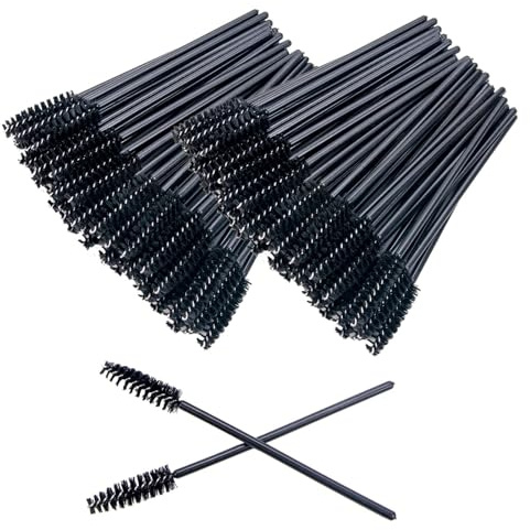 200 stück wimpernbürstchen,mascara bürsten, mascara zauberstäbe, wimpernbürste,mascara pinsel biegbare,wimpern bürste, mascara bürsten für wimpernverlängerung - schwarz