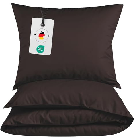 Carpe Sonno® Bettwäsche 155x220 Baumwolle | Bettwäsche Braun | Renforce Bettbezug 155x220 | Baumwoll Bettwäsche 155x220 | Bettwäsche-Sets als Allergiker Bettwäsche Baumwolle 155x220 geeignet