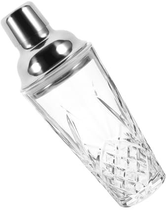 Hemobllo Shaker Per Cocktail in Vetro Trasparente Shaker Con in Acciaio Perdite Bicchiere Per Preparare Cocktail