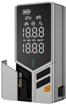 Avviatore per Veicolo Con Compressore Aria Portatile,44.4Wh Avviatore Batteria Auto,10in1 Compressore di Aria 10,3 Bar,per Moto, Bici,Luce LED Ed Arresto Automatico,Kit di Viaggio e Attrezzi di Emerge