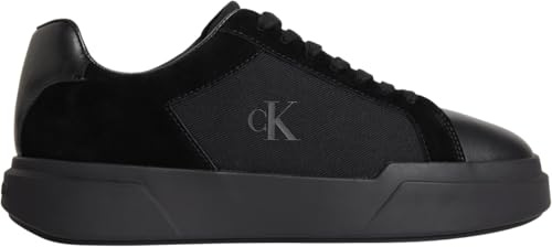 Calvin Klein Uomo Sneakers con Suola Preformata Chunky Laceup in Pelle Scamosciata, Blu (Triple Black), 43