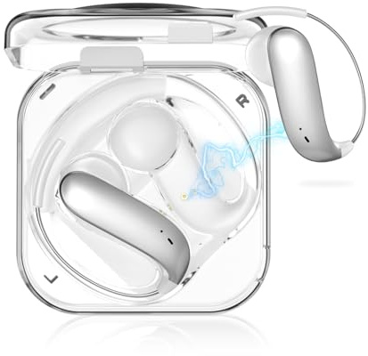 CATGIFF Cuffie Bluetooth 6.0, Ultraleggero 4.6g Wireless Auricolari Sport, Design Aperto, Stereo HiFi On Ear, IP6, Bassi Potenti, Chiamate Chiare, 45H di Autonomia, per Ciclismo/Fitness, Bianche