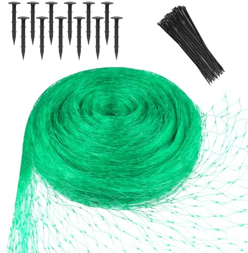 vsshe Rete di Protezione dagli Uccelli, 4 X 5m Reti da Giardino Anti-Uccello, Rete anti uccelli, Retes di Protezione Antis Uccelli per Piante con Chiodi di terra e Fascette,per Piante stagni Verdura