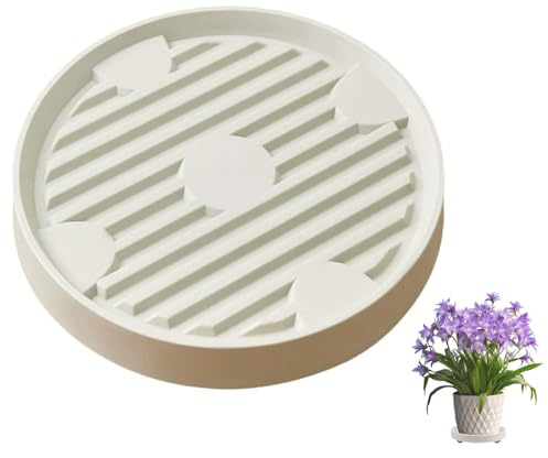 Hunphy Rullo per Piante con Ruote Girevoli a 360°, Carrello Portapallet in Plastica, Portavasi con Ruote, per Il Trasporto di Piante in Vaso per Interni ed Esterni (Beige)