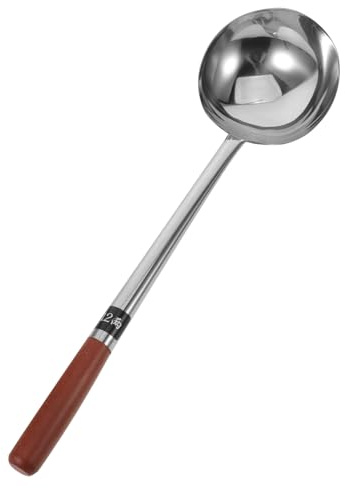 TOYZFRIENDY Stainless Steel Cooking Ladle Spoon Large Serving Wok Stir-Fry Utensil with Long Handle for Soups Sauces and Home Kitchen Use