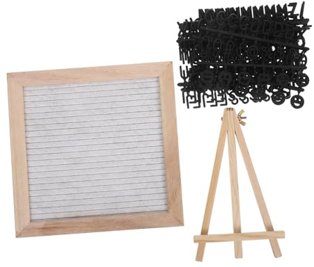 TOYANDONA Filz-letterboard mit Buchstaben und Zahlen Weißes Holzrahmen Message Board mit Ständer Wechselbares Nachrichtenschild für Partydekoration und Memo-Board
