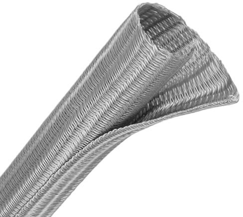 Wire Loom Tubing, Grey, 10mm, Split Braided Cable Management Sleeve | 3 Metres, Flexible Mesh Cord Protector, Cable Sleeve For TV Computer